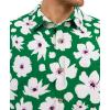 image:imageKYKU Mens Hawaiian Shirts Short Sleeve Button Down Summer Vacation Beach Shirts Pleated Back with PocketGreen White Floral