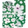 image:imageKYKU Mens Hawaiian Shirts Short Sleeve Button Down Summer Vacation Beach Shirts Pleated Back with PocketGreen White Floral