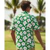 image:imageKYKU Mens Hawaiian Shirts Short Sleeve Button Down Summer Vacation Beach Shirts Pleated Back with PocketGreen White Floral