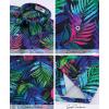 image:imageKYKU Mens Hawaiian Shirts Short Sleeve Button Down Summer Vacation Beach Shirts Pleated Back with PocketMulticolor Palm Leaf