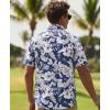 image:imageKYKU Mens Hawaiian Shirts Short Sleeve Button Down Summer Vacation Beach Shirts Pleated Back with PocketNavy Blue Floral