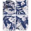 image:imageKYKU Mens Hawaiian Shirts Short Sleeve Button Down Summer Vacation Beach Shirts Pleated Back with PocketNavy Blue Floral