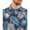 image:imageKYKU Mens Hawaiian Shirts Short Sleeve Button Down Summer Vacation Beach Shirts Pleated Back with PocketNavy Blue Palm Leaf