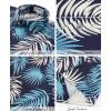 image:imageKYKU Mens Hawaiian Shirts Short Sleeve Button Down Summer Vacation Beach Shirts Pleated Back with PocketNavy Blue Palm Leaf