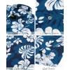 image:imageKYKU Mens Hawaiian Shirts Short Sleeve Button Down Summer Vacation Beach Shirts Pleated Back with PocketNavy Blue White Floral
