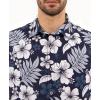 image:imageKYKU Mens Hawaiian Shirts Short Sleeve Button Down Summer Vacation Beach Shirts Pleated Back with PocketNavy Blue White Hibiscus
