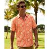 image:imageKYKU Mens Hawaiian Shirts Short Sleeve Button Down Summer Vacation Beach Shirts Pleated Back with PocketOrange Pineapple