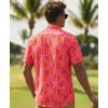 image:imageKYKU Mens Hawaiian Shirts Short Sleeve Button Down Summer Vacation Beach Shirts Pleated Back with PocketRed Coconut Tree