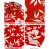image:imageKYKU Mens Hawaiian Shirts Short Sleeve Button Down Summer Vacation Beach Shirts Pleated Back with PocketRust Red White Hibiscus