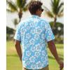 image:imageKYKU Mens Hawaiian Shirts Short Sleeve Button Down Summer Vacation Beach Shirts Pleated Back with PocketSky Blue White Hibiscus