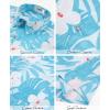 image:imageKYKU Mens Hawaiian Shirts Short Sleeve Button Down Summer Vacation Beach Shirts Pleated Back with PocketSky Blue White Tropical Floral
