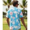 image:imageKYKU Mens Hawaiian Shirts Short Sleeve Button Down Summer Vacation Beach Shirts Pleated Back with PocketSky Blue White Tropical Floral