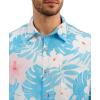 image:imageKYKU Mens Hawaiian Shirts Short Sleeve Button Down Summer Vacation Beach Shirts Pleated Back with PocketSky Blue White Tropical Floral
