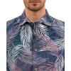 image:imageKYKU Mens Hawaiian Shirts Short Sleeve Button Down Summer Vacation Beach Shirts Pleated Back with PocketSteel Blue Palm Leaf