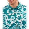 image:imageKYKU Mens Hawaiian Shirts Short Sleeve Button Down Summer Vacation Beach Shirts Pleated Back with PocketTeal Blue White Floral
