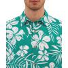 image:imageKYKU Mens Hawaiian Shirts Short Sleeve Button Down Summer Vacation Beach Shirts Pleated Back with PocketTeal White Floral