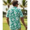 image:imageKYKU Mens Hawaiian Shirts Short Sleeve Button Down Summer Vacation Beach Shirts Pleated Back with PocketTeal White Floral