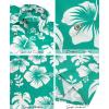 image:imageKYKU Mens Hawaiian Shirts Short Sleeve Button Down Summer Vacation Beach Shirts Pleated Back with PocketTeal White Hibiscus