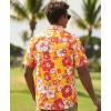 image:imageKYKU Mens Hawaiian Shirts Short Sleeve Button Down Summer Vacation Beach Shirts Pleated Back with PocketYellow Hibiscus Flower