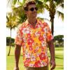 image:imageKYKU Mens Hawaiian Shirts Short Sleeve Button Down Summer Vacation Beach Shirts Pleated Back with PocketYellow Hibiscus Flower