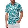Teal Blue White Floral