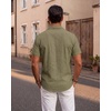 image:imageKYKU Mens Casual Short Sleeve Shirts Button Down Textured Summer Beach Vacation Shirt with PocketArmy Green