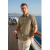 image:imageKYKU Mens Casual Short Sleeve Shirts Button Down Textured Summer Beach Vacation Shirt with PocketArmy Green