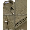 image:imageKYKU Mens Casual Short Sleeve Shirts Button Down Textured Summer Beach Vacation Shirt with PocketArmy Green