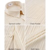 image:imageKYKU Mens Casual Short Sleeve Shirts Button Down Textured Summer Beach Vacation Shirt with PocketBeige