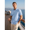 image:imageKYKU Mens Casual Short Sleeve Shirts Button Down Textured Summer Beach Vacation Shirt with PocketLight Blue