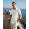image:imageKYKU Mens Casual Short Sleeve Shirts Button Down Textured Summer Beach Vacation Shirt with PocketWhite