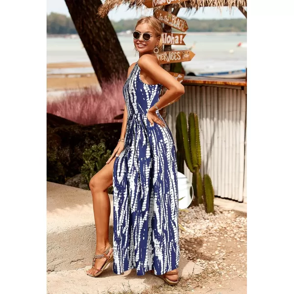 KILIG Women 2024 Summer Maxi Dress Casual Floral Halter Neck Beach Hawaiian Outfits Wedding Guest Dress