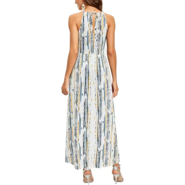 KILIG Women 2024 Summer Maxi Dress Casual Floral Halter Neck Beach Hawaiian Outfits Wedding Guest Dress