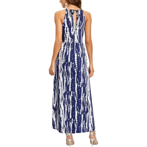 KILIG Women 2024 Summer Maxi Dress Casual Floral Halter Neck Beach Hawaiian Outfits Wedding Guest Dress
