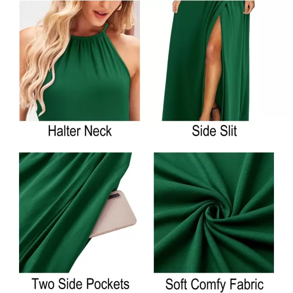 KILIG Women 2024 Summer Maxi Dress Casual Floral Halter Neck Beach Hawaiian Outfits Wedding Guest Dress