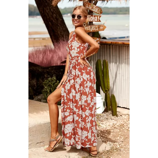KILIG Women 2024 Summer Maxi Dress Casual Floral Halter Neck Beach Hawaiian Outfits Wedding Guest Dress