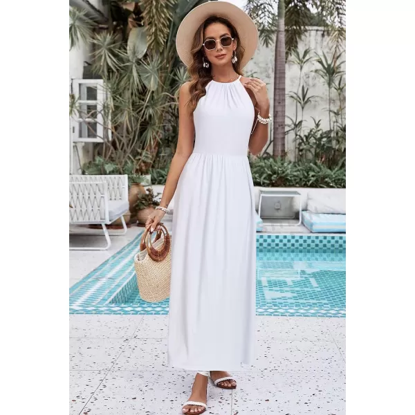 KILIG Women 2024 Summer Maxi Dress Casual Floral Halter Neck Beach Hawaiian Outfits Wedding Guest Dress