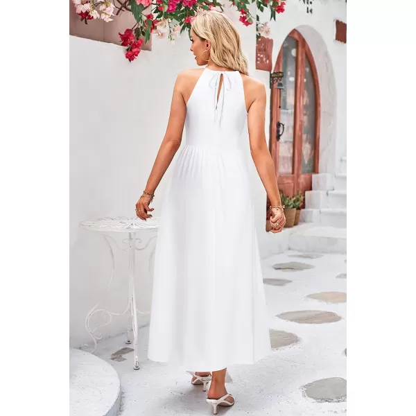 KILIG Women 2024 Summer Maxi Dress Casual Floral Halter Neck Beach Hawaiian Outfits Wedding Guest Dress