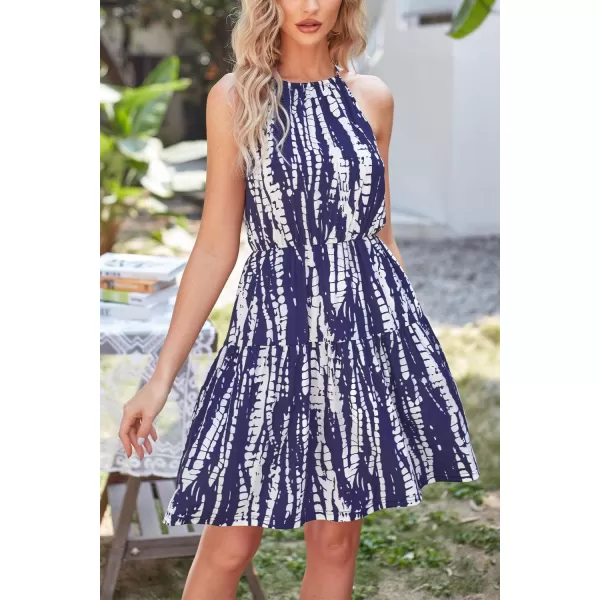 KILIG Women Summer Dresses 2023 Halter Neck Beach Casual Dress Sundress with Pockets