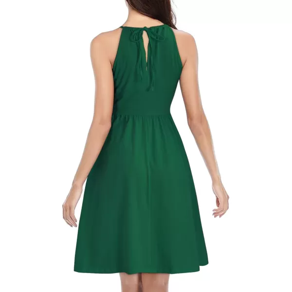KILIG Women Summer Dresses 2023 Halter Neck Beach Casual Dress Sundress with Pockets