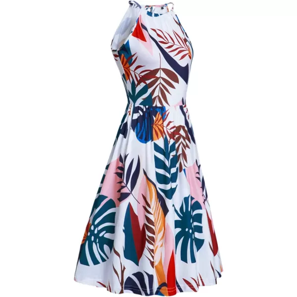 KILIG Women Summer Dresses 2023 Halter Neck Beach Casual Dress Sundress with Pockets