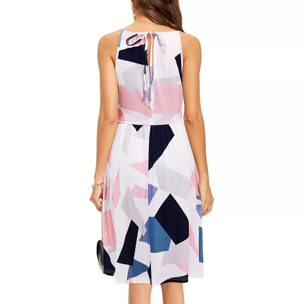 KILIG Women Summer Dresses 2023 Halter Neck Beach Casual Dress Sundress with Pockets