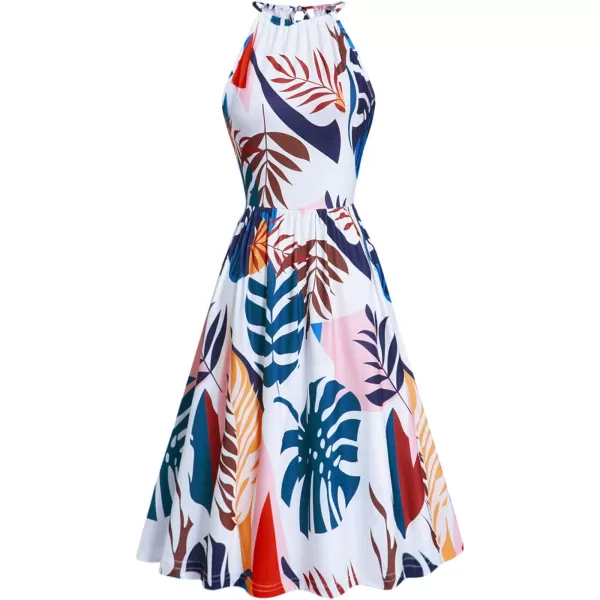 KILIG Women Summer Dresses 2023 Halter Neck Beach Casual Dress Sundress with Pockets