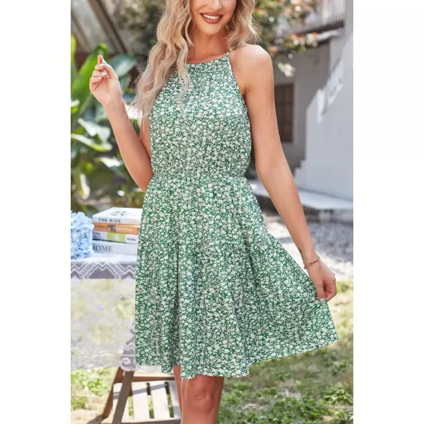KILIG Women Summer Dresses 2023 Halter Neck Beach Casual Dress Sundress with Pockets