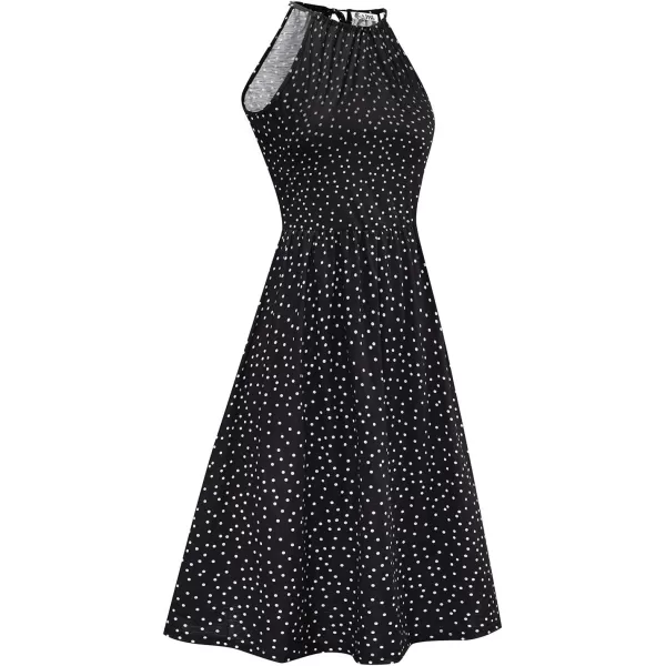 KILIG Women Summer Dresses 2023 Halter Neck Beach Casual Dress Sundress with Pockets