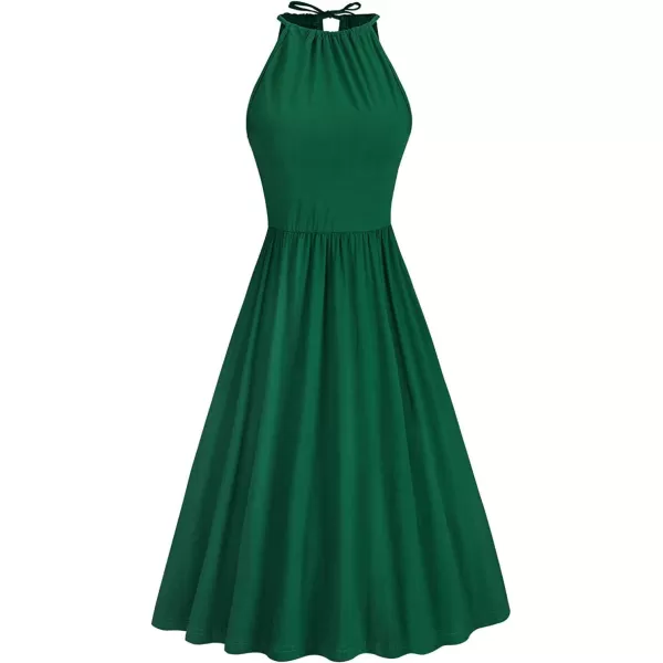 KILIG Women Summer Dresses 2023 Halter Neck Beach Casual Dress Sundress with Pockets