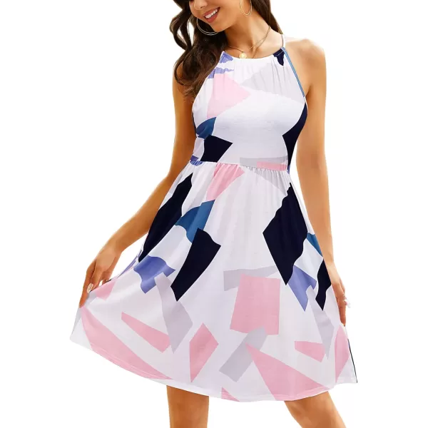 KILIG Women Summer Dresses 2023 Halter Neck Beach Casual Dress Sundress with Pockets