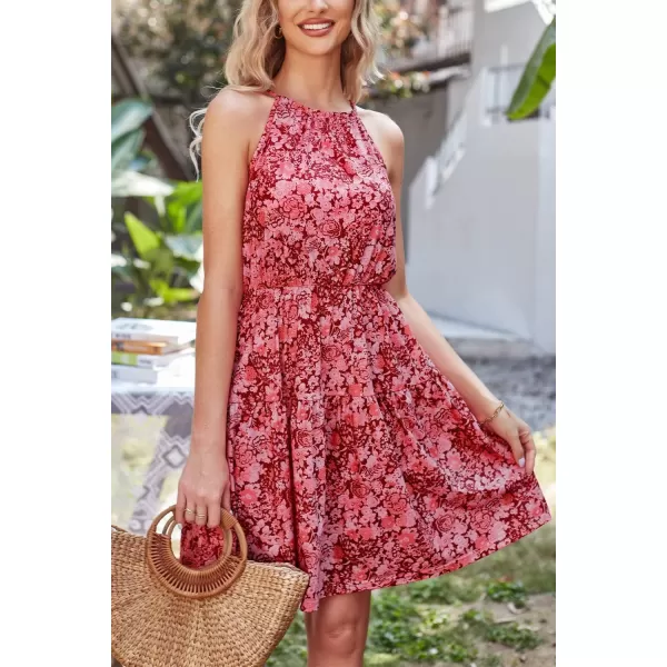 KILIG Women Summer Dresses 2023 Halter Neck Beach Casual Dress Sundress with Pockets