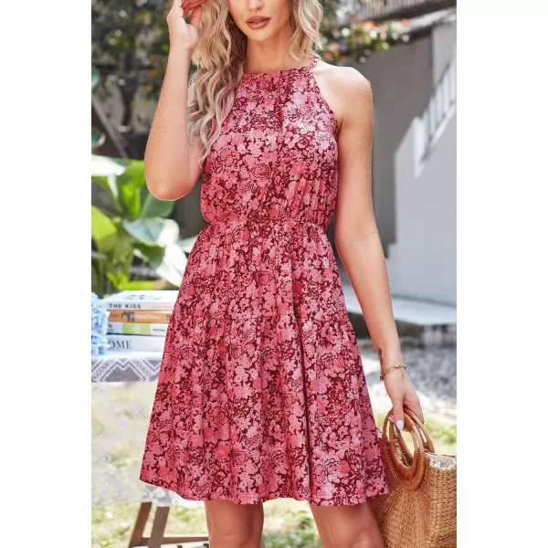 KILIG Women Summer Dresses 2023 Halter Neck Beach Casual Dress Sundress with Pockets