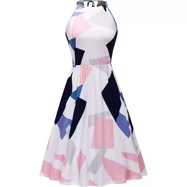 KILIG Women Summer Dresses 2023 Halter Neck Beach Casual Dress Sundress with Pockets